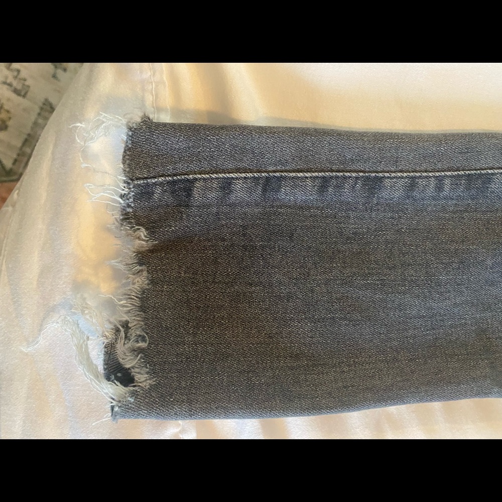 adriano goldshmeid jeans- grey farrah high waisted skinny ankle frayed. - Picture 5 of 8